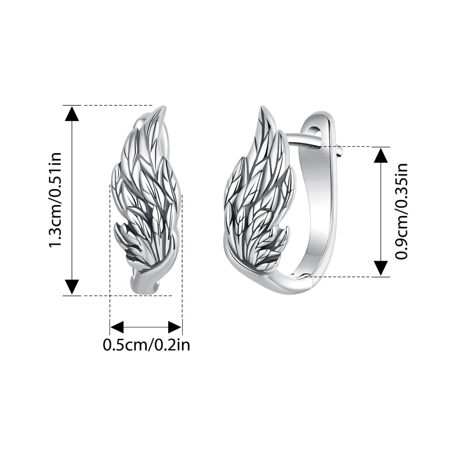 BISAER Solid 925 Sterling Silver Angel Wings Ear Buckles Vintage Wing Hypoallergenic Earrings Plated Gold for Women Fine Jewelry