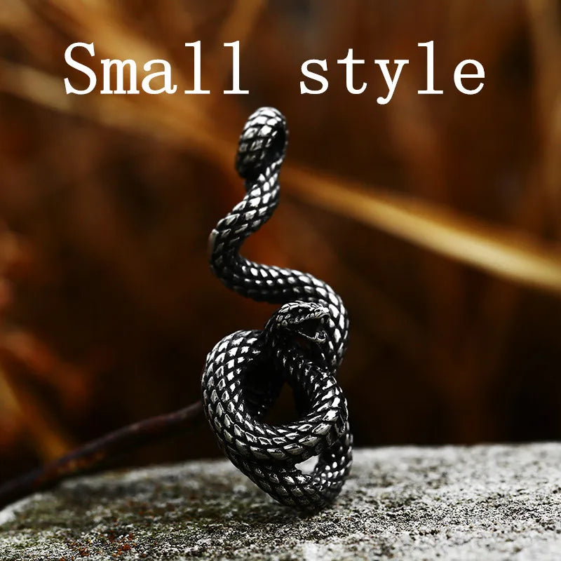Fashion Vintage Women Men Snake Stainless Steel Pendant Chain Necklace Jewelry BP8-492