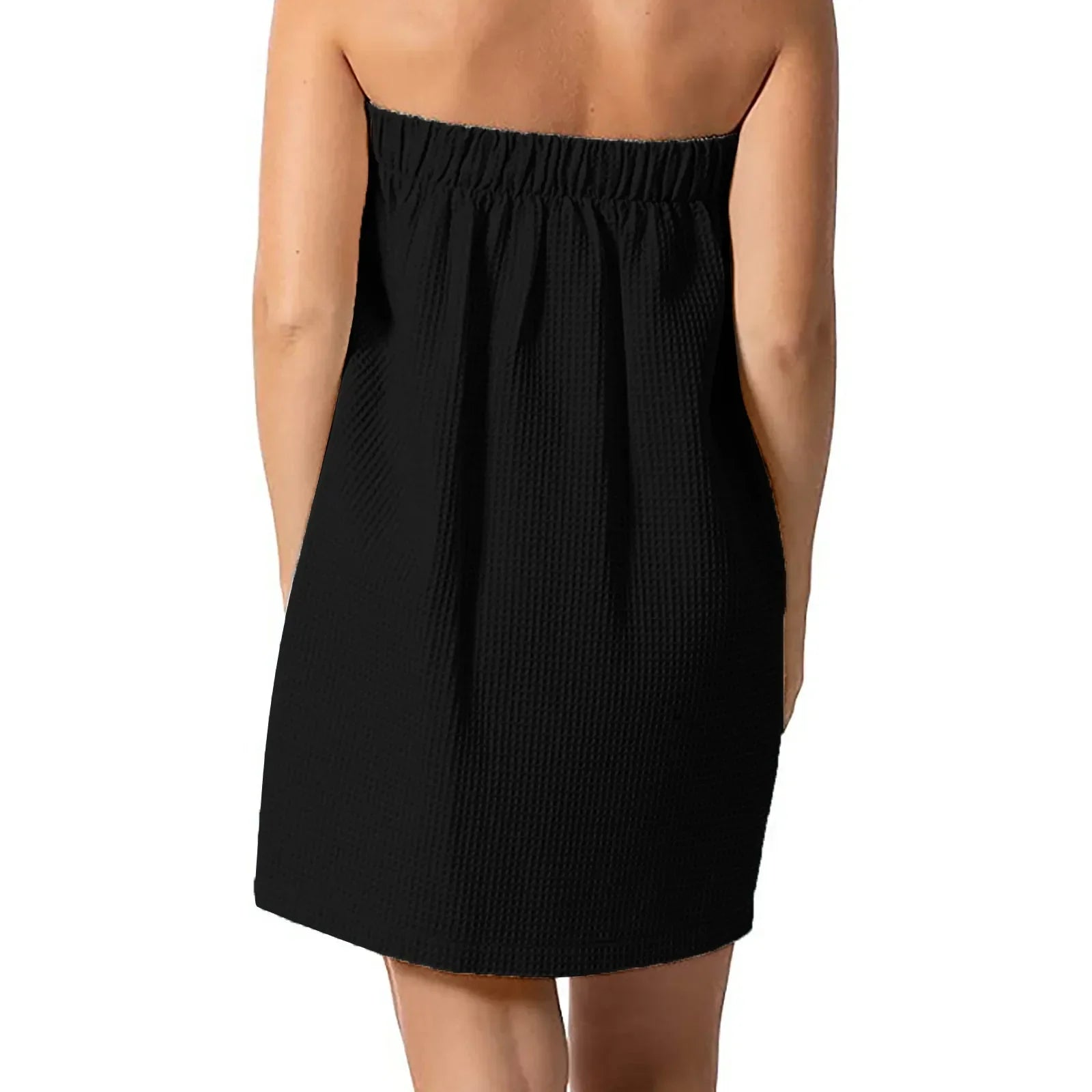 Leichte, knielange Waffelbademäntel für Damen, Spa-Bademantel, Körperwickel, Haushalts-Duschhandtuch, Haarbürste, Körperhandtuch