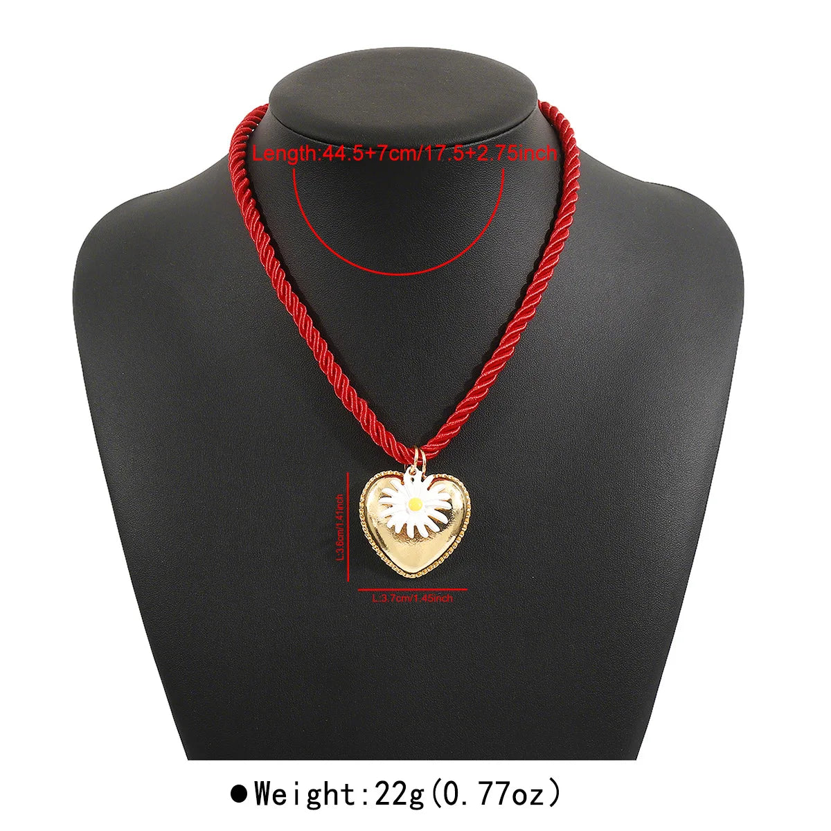 ZAA new Colorful Heart-shaped Sun Daisy Pendant Necklace