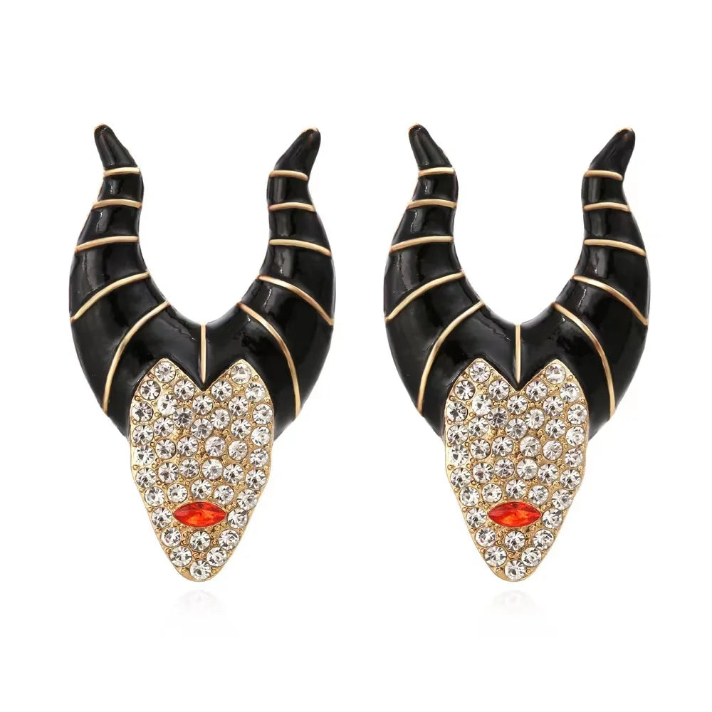 Exaggerated Rhinestone Characters Earrings for Woman 2023 Halloween Earrings Jewelry Party Casual