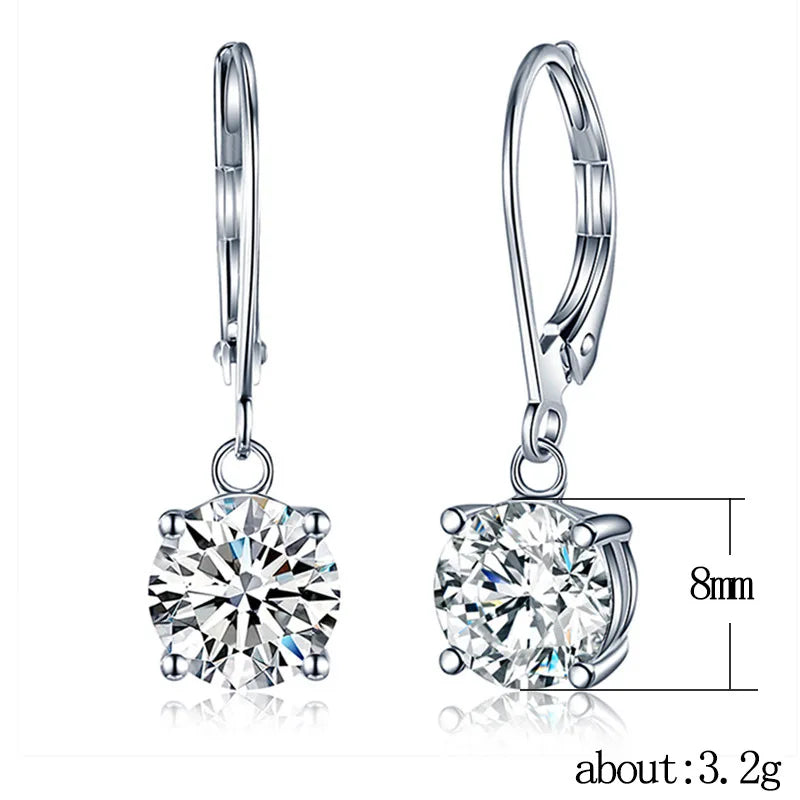 Earrings Stud for Women S925 Sterling Silver Moissanite Wedding Engagement Promise Bridal Elegant Party Jewelry for Girls