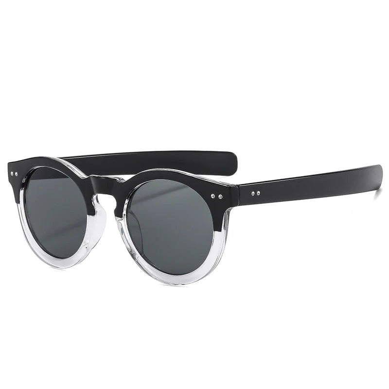 Mode Kleine Ovale Sonnenbrille Luxus Marke Design Frauen Shades Retro Trend Nieten Männer Punk Dicken Rahmen Sonnenbrille UV400