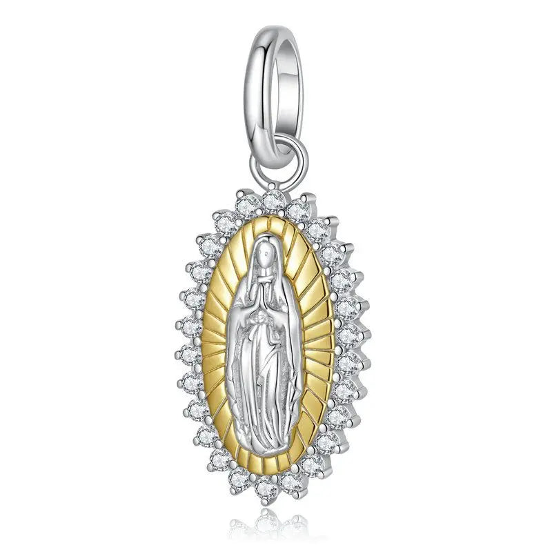 Bamoer Sonnengöttinnen-Anhänger aus 925er Sterlingsilber, 18 Karat vergoldete Zirkonia-Perlen, DIY-Armbandzubehör für Frauen und Mütter