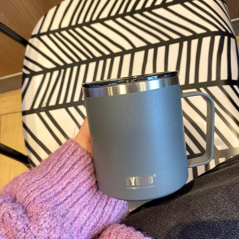 Tyeso 400ML Stainless Steel with Lid Insulated Coffee Cup for Office Home Water Bottle Office Home Portable Thermal Tea Mug