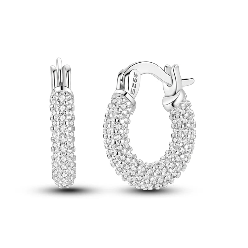 Classic Earrings 925 Silver Star Moon Zircon Pearl Geometry Earrings For Women Wedding Engagement Fine Jewelry Birthday Gift