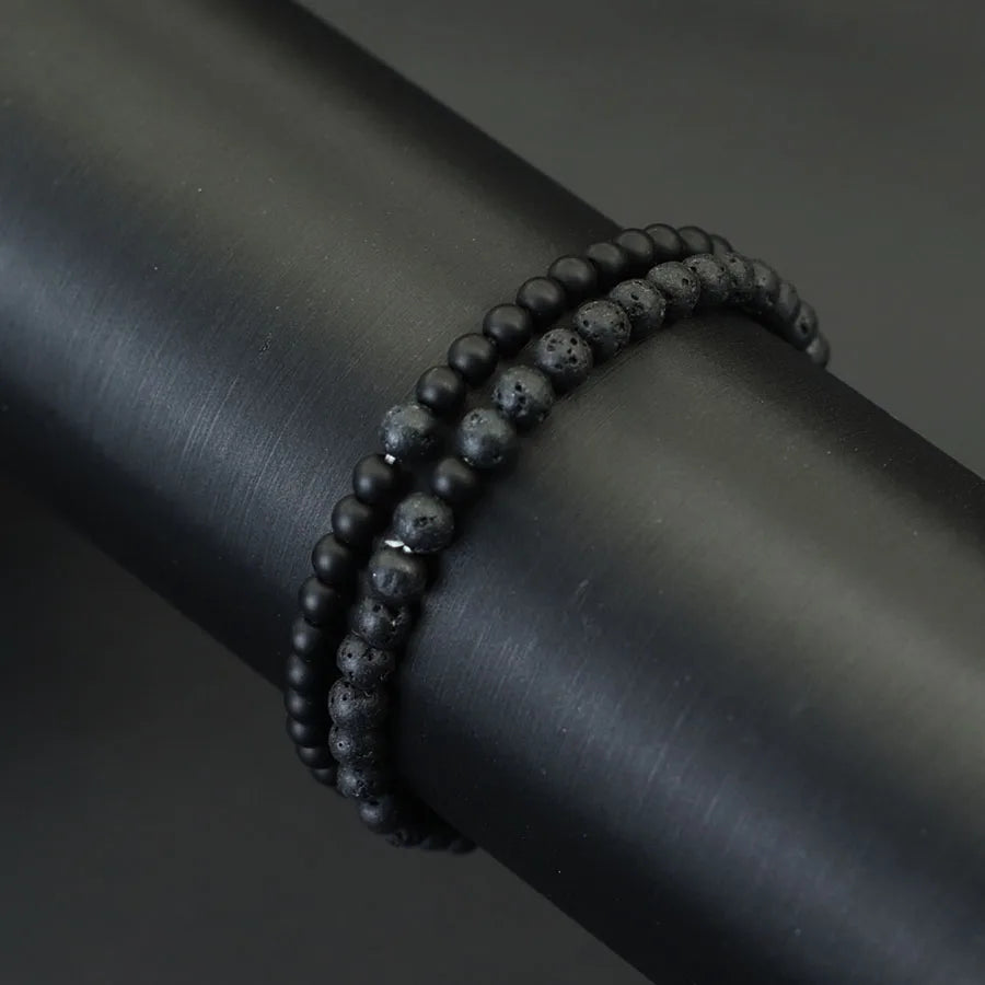 Neues 2-teiliges Armbandset mit 4 mm Perlen für Herren, Tigeraugen-Türkis-Paar, Heilarmband, handgefertigt, lässiges Accessoire für Herren