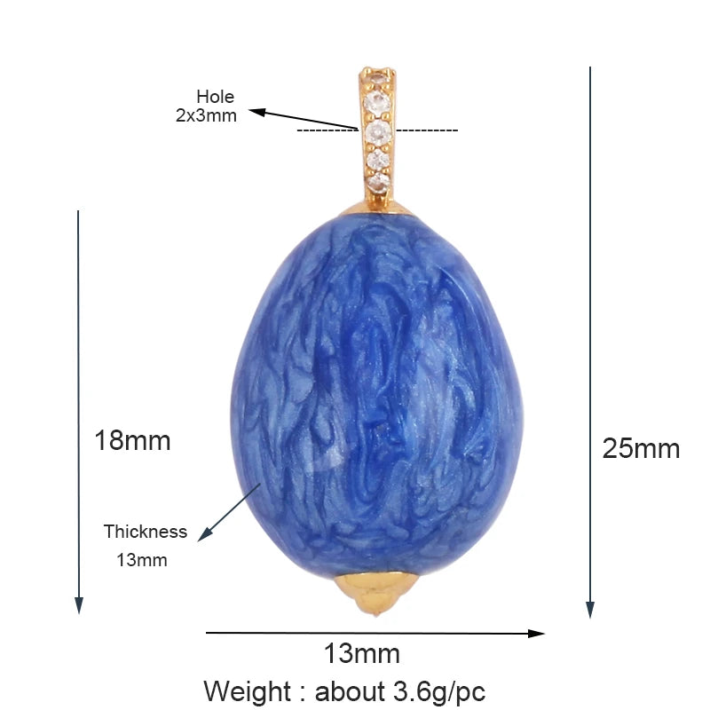 Fashion Newest Colourful Enamel Ball Shape Big Size Charm Pendant,Gold Plated Eye Flower DIY Necklace Jewelry Accessories L04