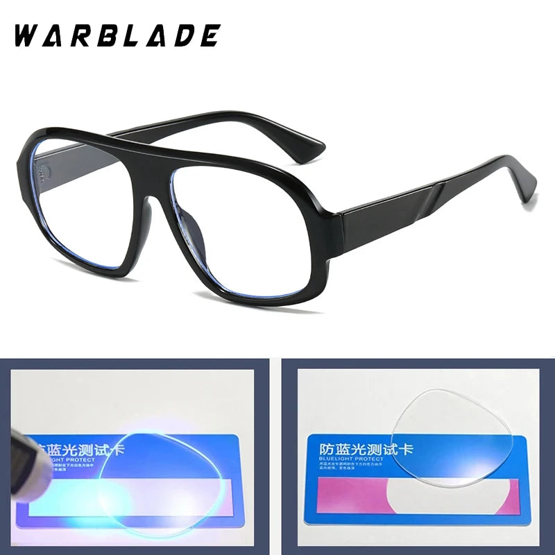 Oversized Pilot Anti Blue Light Glasses Vintage Brand Designer Optical Transparent Women's Eyeglasses Large Blue Light Glasses - Madeinsea©