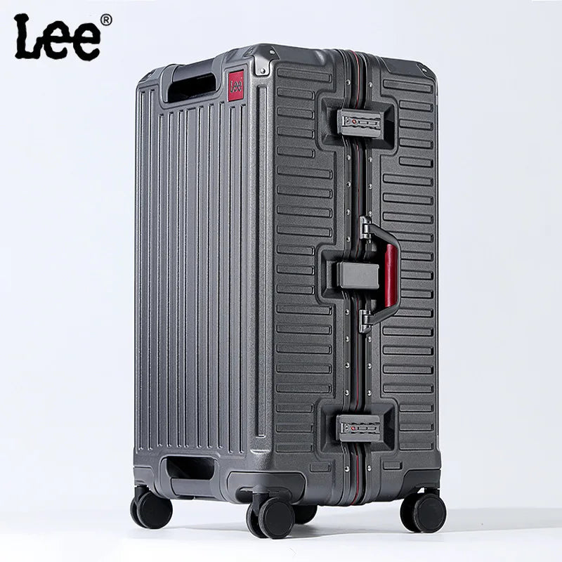 Suitcase Wide Handle Travel Suitcase Men 20 24 26 Carry-On Luggage Women PC Aluminum Frame Trolley Case - Madeinsea©