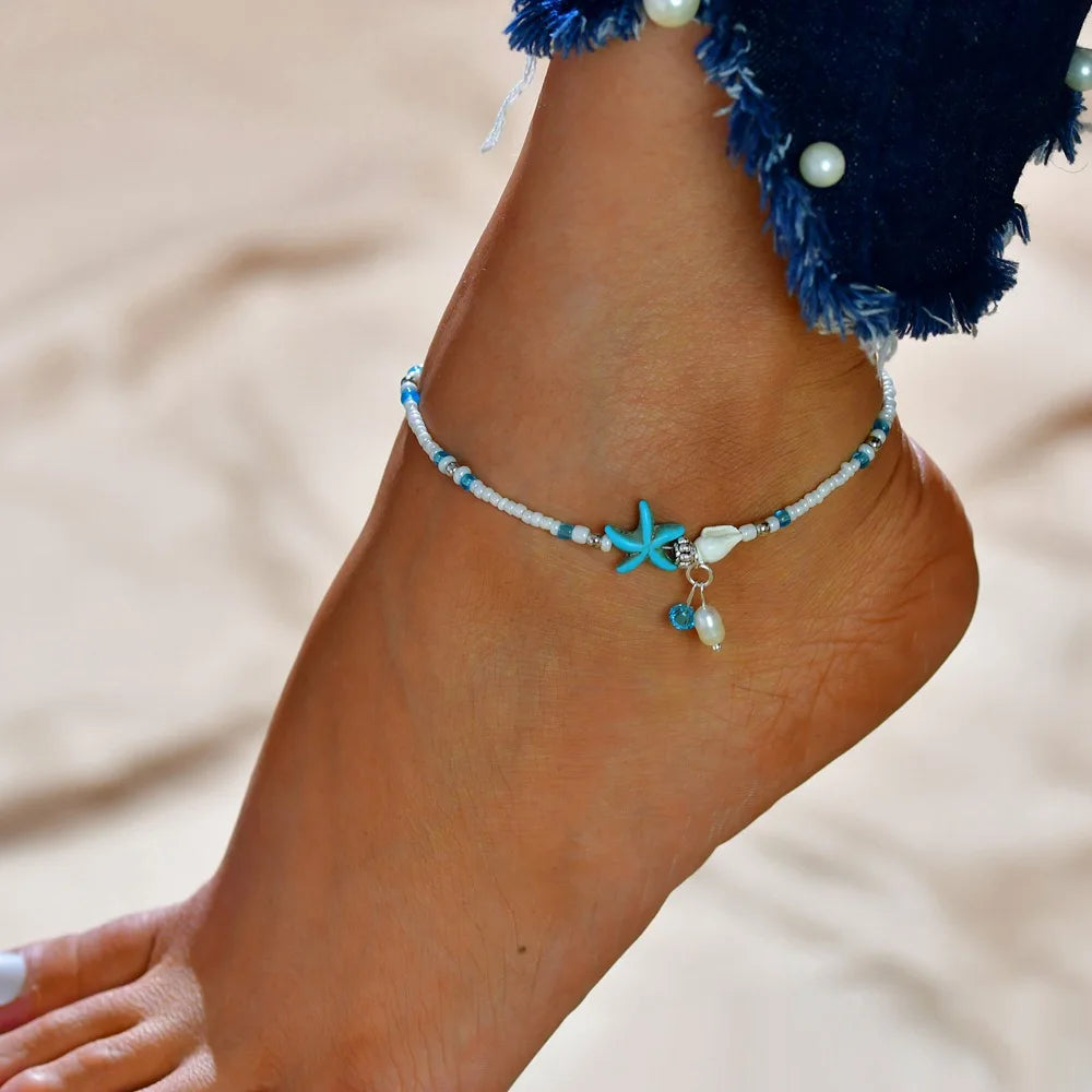 Starfish / Shell Beads Anklets For Women