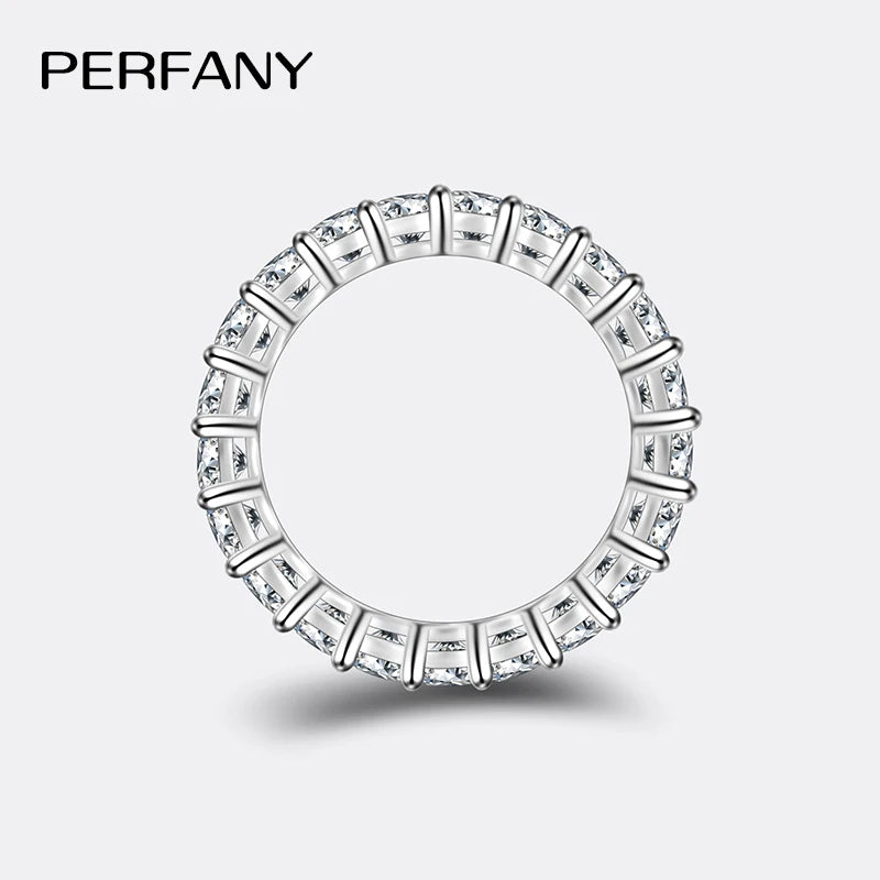 PERFANY 3mm Full Moissanite Ring for Women S925 Pure Silver Eternal Diamond Stackable Engagement Ring Fashion Luxury Jewelry - Madeinsea©