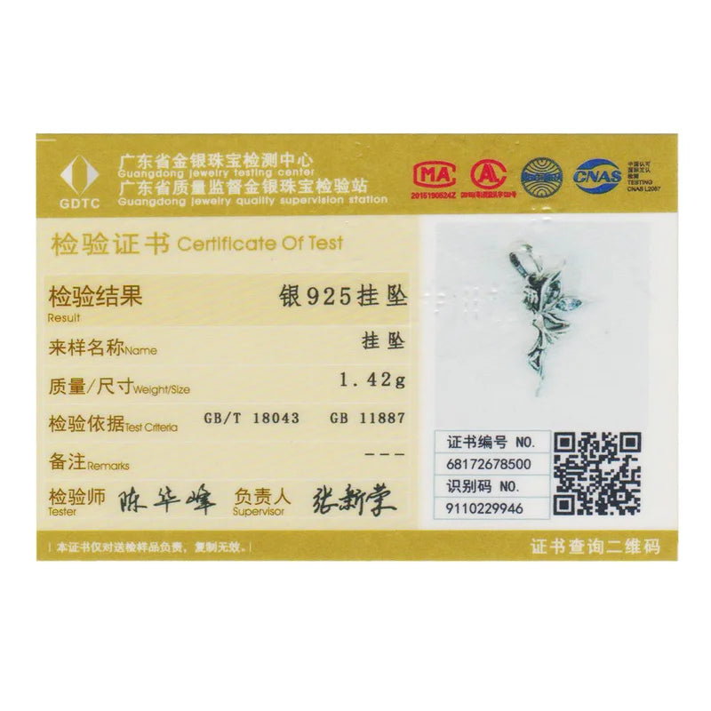 BISAER Authentic 100% 925 Sterling Silver Flower Fairy Clavicle Pendants Necklaces Adjustable Chain For Women Fine Jewelry