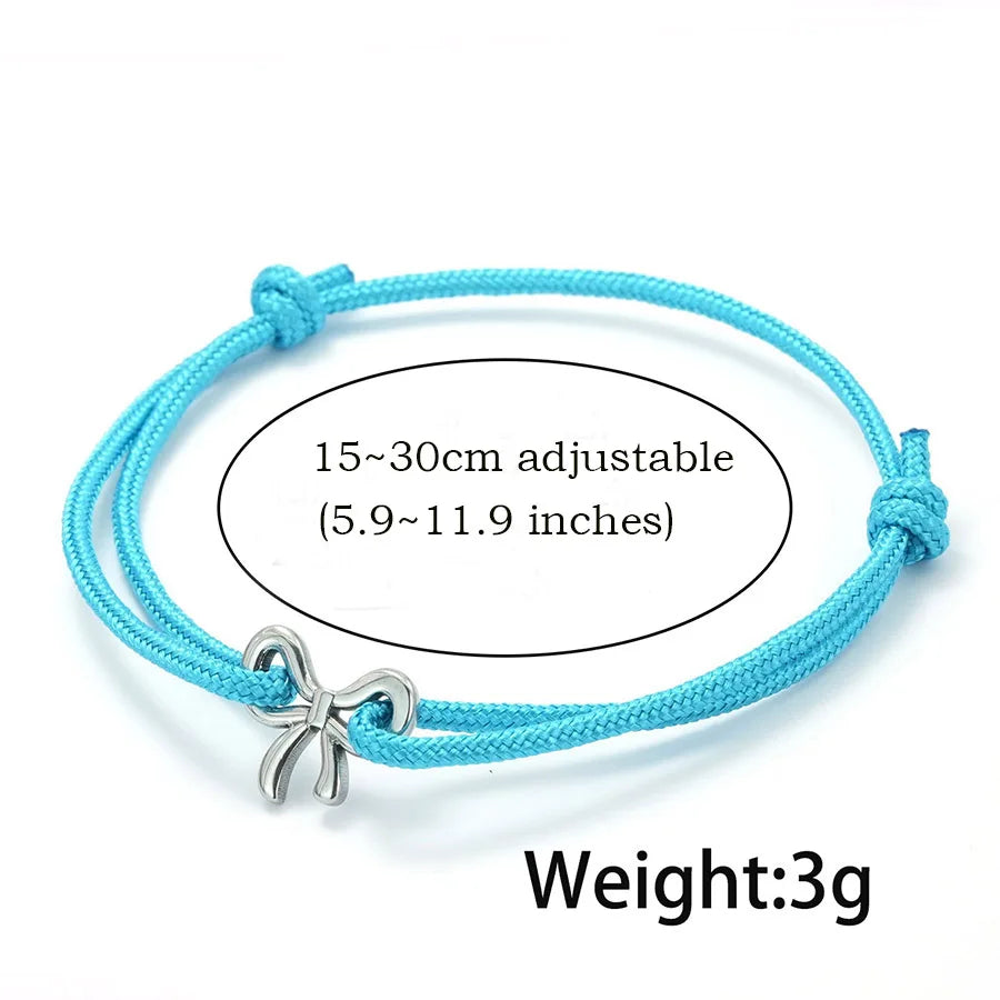 New Unique Bow Bracelet For Women Grade A 2mm Thin String Charm Braslet Adjustable Beach Casual Cord Braclet Valentine Day Gift