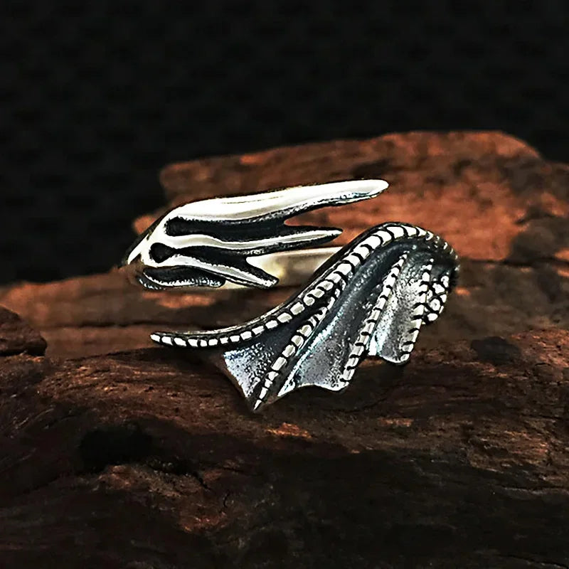Retro Angel Demon Wings Ring Series For Men Women Punk Gothic Open Ring Creative Unisex Alloy Jewelry Accessories Gift For Lover