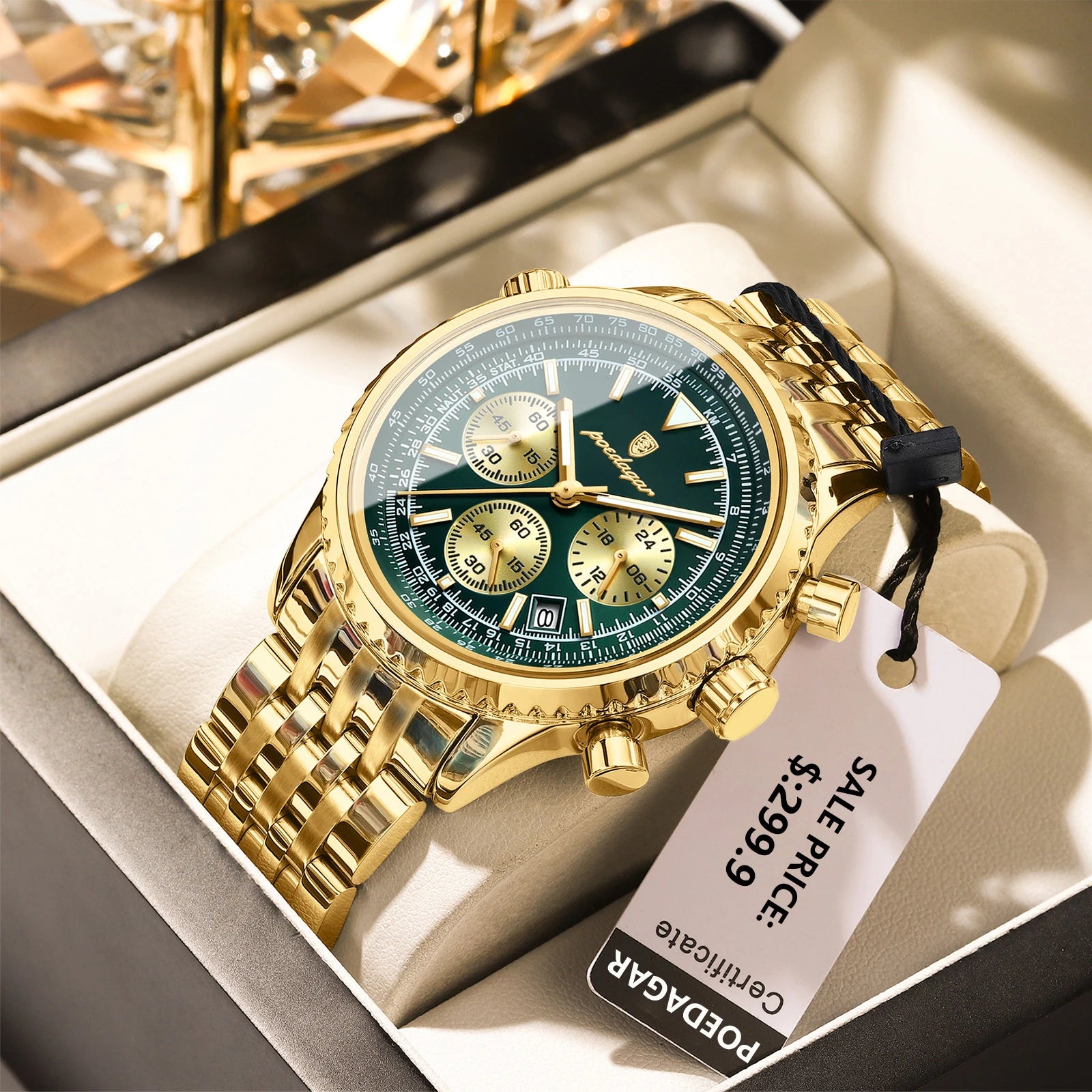 POEDAGAR Top Luxury Men Watches Luminous Date Waterproof Chronograph Quartz Man Watch Stainless Steel Sport Military Men's Watch - Madeinsea©
