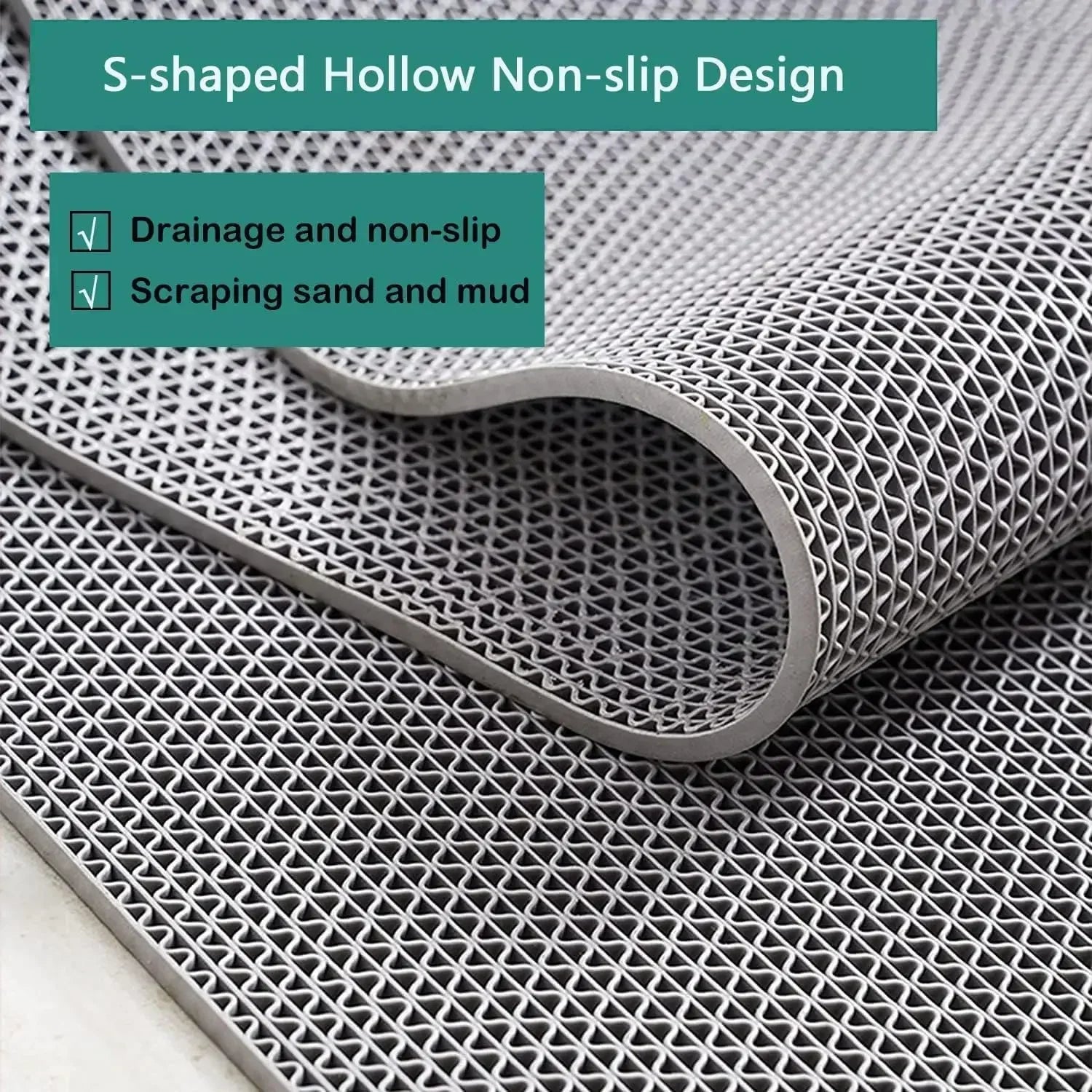 Drainage Non Slip Mat Commercial Floor Mat PVC Drainage Mat Bathroom Pool Floor Mat Mesh Big Hollow Door Mat Roll for Swim Pool