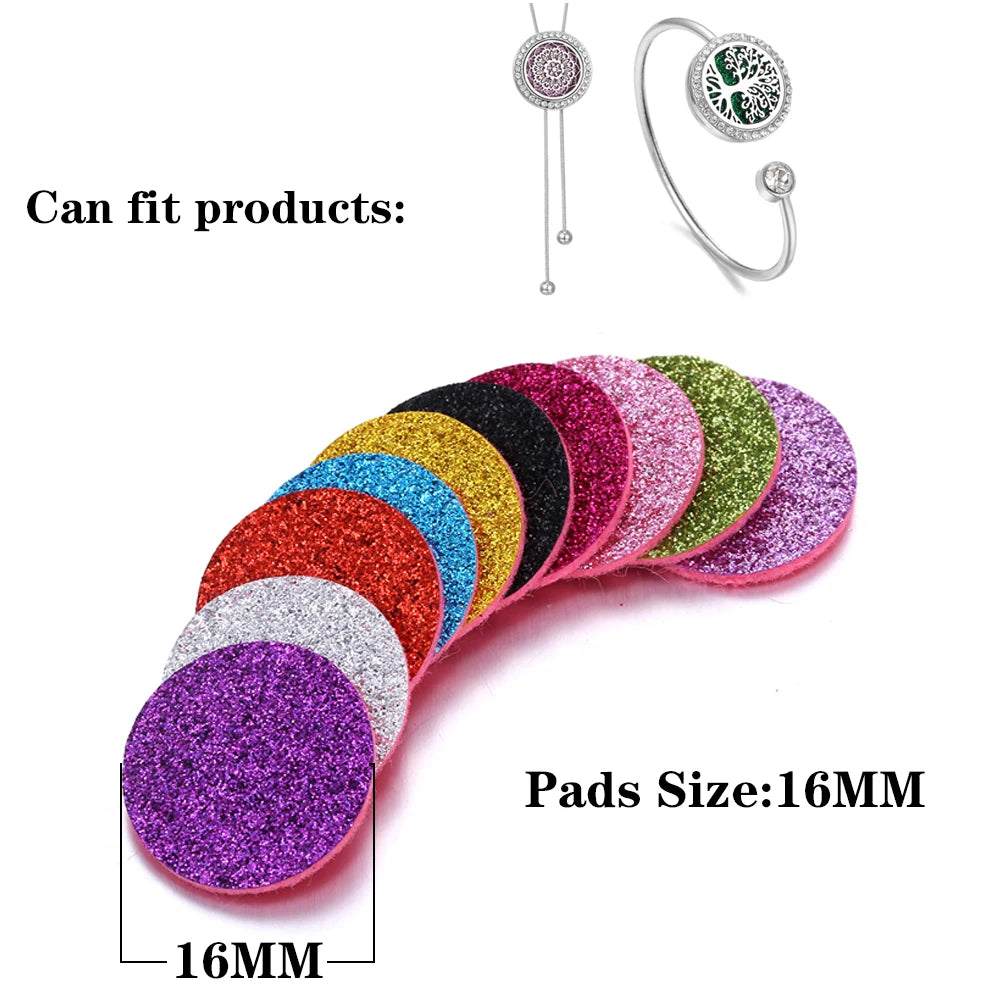 100PCS Wholesale Aromatherapy Pads for Necklace Bracelet 25mm 30mm Mixed Colorful Spacers Round Diffuser Thick Felt Refill Pads