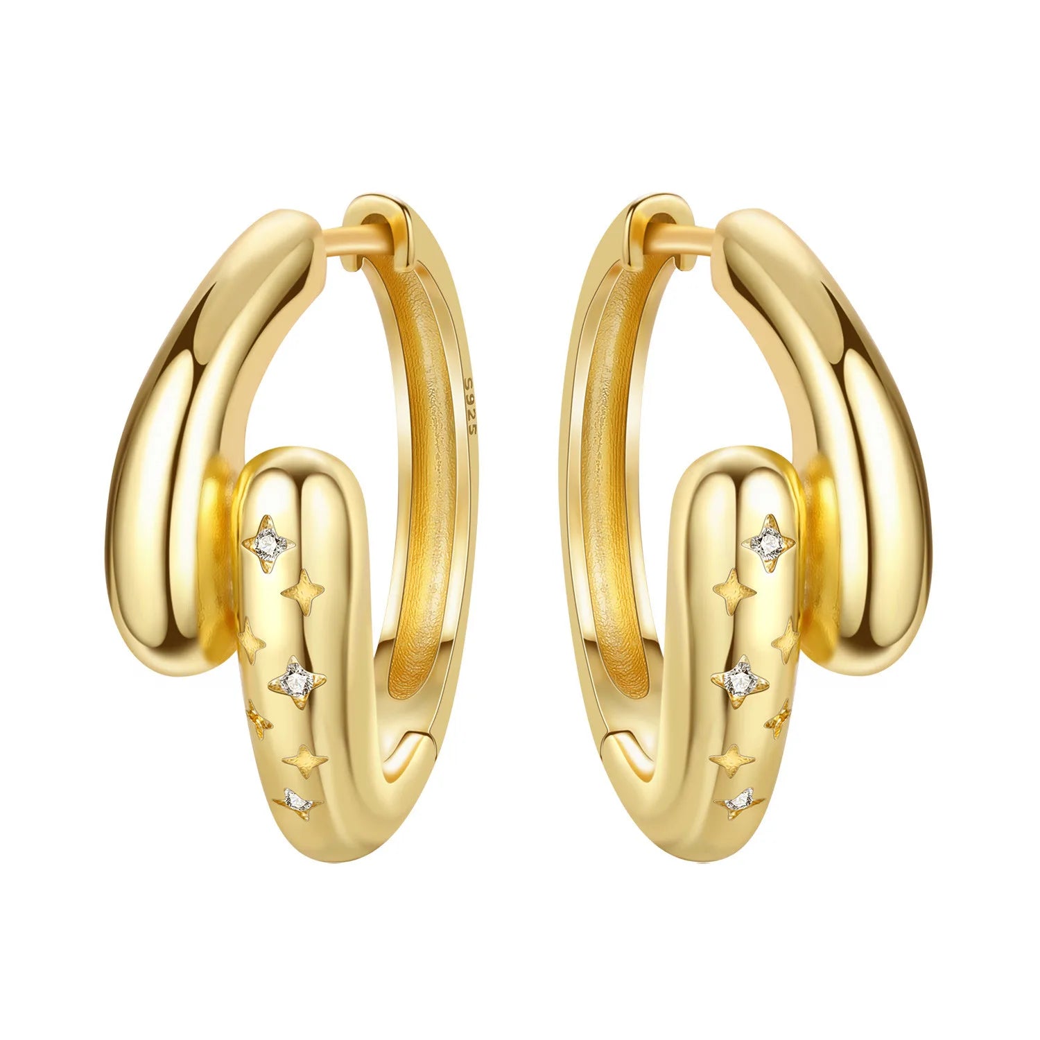 PANPOKI 925 Sterling Silver Vintage Carved Water Droplet Earrings Silver Hoop Earrings For Women Jewelry Original Party Gifts