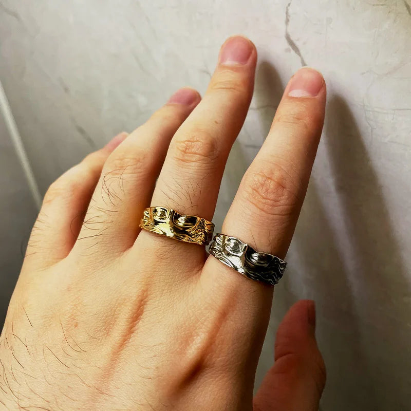 Bague rétro demi-visage Vénus pour hommes et femmes, mythologie grecque, vintage, punk, gothique, art, anneau ouvert, accessoires unisexes, bijoux de créateur