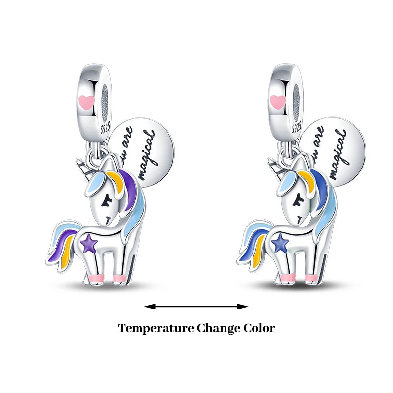 925 Silver Plated Luminous Chameleon Change Color Butterfly Insect Charms Pendant Fit Pandach 925 Original Bracelets DIY Jewelry