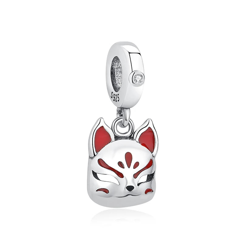 925 Sterling Silver Charms Beads Original Japanese Doll Fortune Cat Charm Fit Brand Bracelets Bangles DIY Jewelry For Women