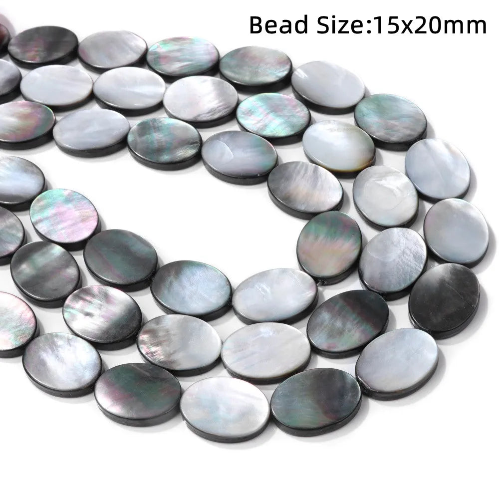High Quality Natural Shell Beads Grey Mother of Pearl Heart Square Round Spacer Beads For Jewelry Making DIY Bracelet Handmade