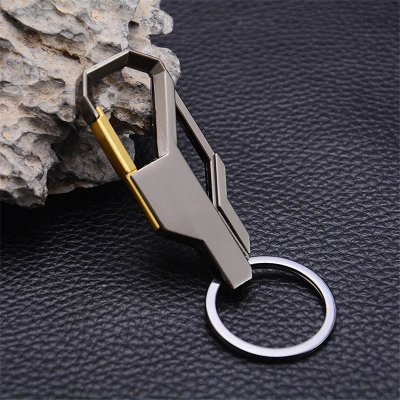 MKENDN Punk Style Key chain Key ring Silver Color metal inlay keychain for Classic men car key Chain Romantic Gift For Man Women