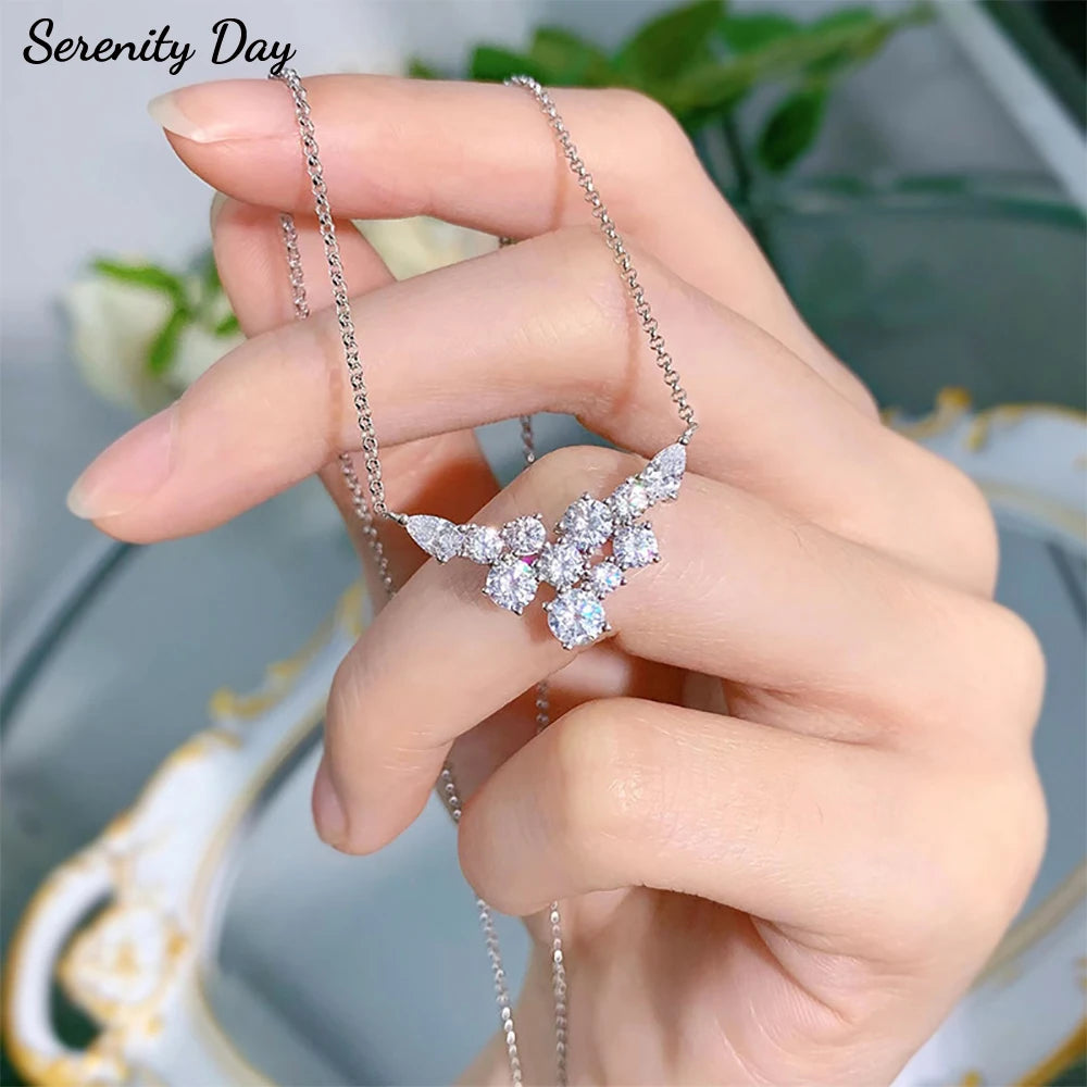 Serenity 4.8ct D Color Moissanite Necklace Women Bridal Gift 100% S925 Sterling Silver Sparkling Lab Diamond Pendant Neck Chain - Madeinsea©