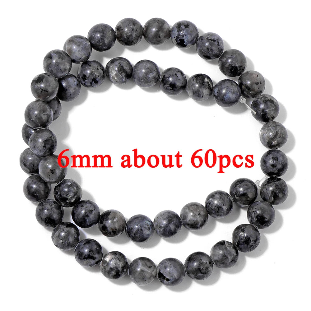 Natural Dark Labradorite Stone Bead Black Spectrolite Faceted Round Leaf Square Loose Spacer Beads For Jewelry Making Handmade