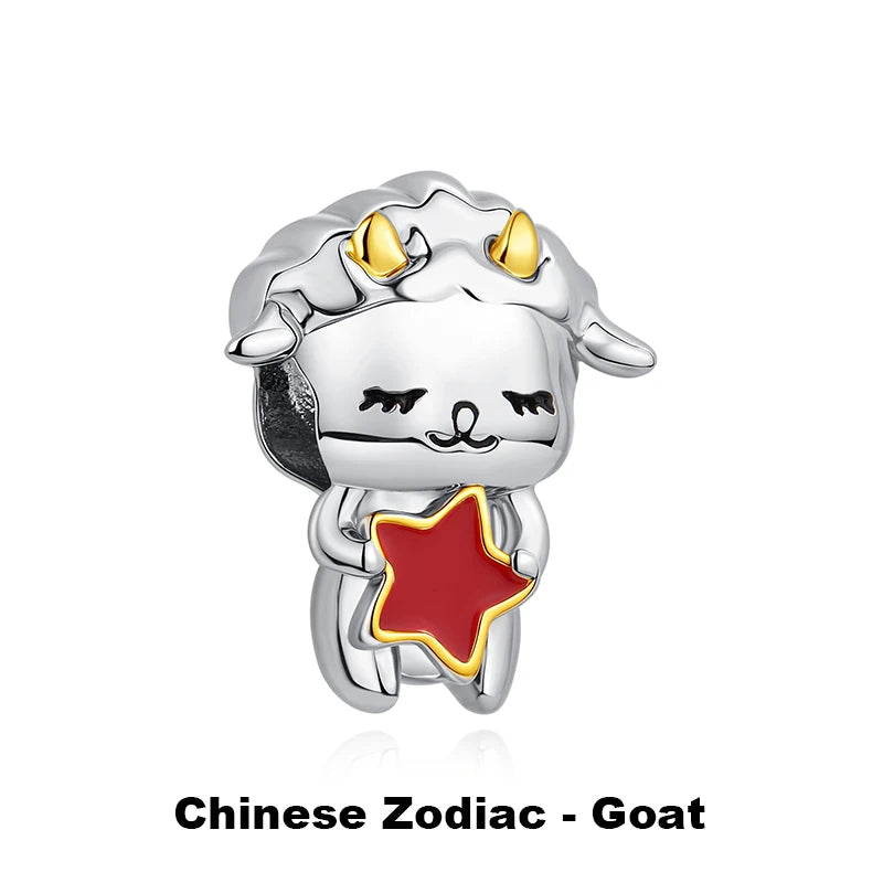 925 Sterling Silver Charms Beads Original Japanese Doll Fortune Cat Charm Fit Brand Bracelets Bangles DIY Jewelry For Women