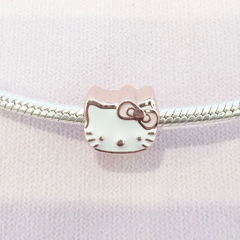 2025 New Miniso Disney Sanrio Beads 925 Silver Stitch Hello Kitty Kuromi Charm Fit Original Bracelet Women DIY Pendant Jewelry