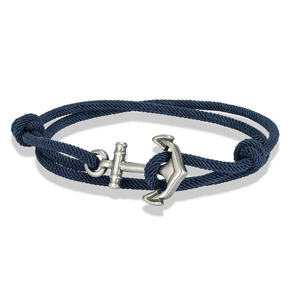 MKENDN Nautical Style Men Anchor Bracelet Handmade Adjustable Surfering Rope Braslet Unfading 3mm Thin String Braclet Homme