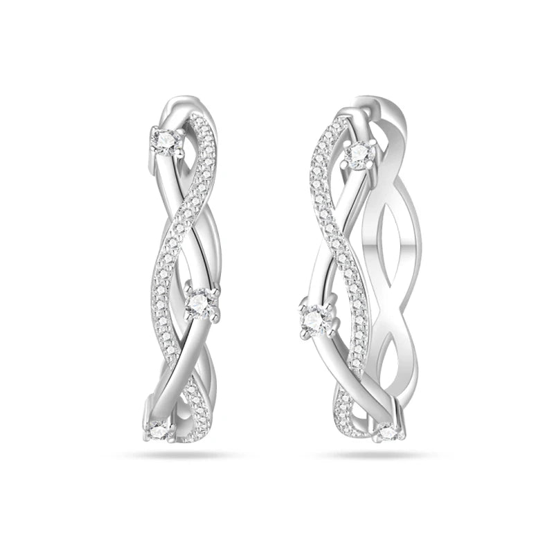 Classic Earrings 925 Silver Star Moon Zircon Pearl Geometry Earrings For Women Wedding Engagement Fine Jewelry Birthday Gift