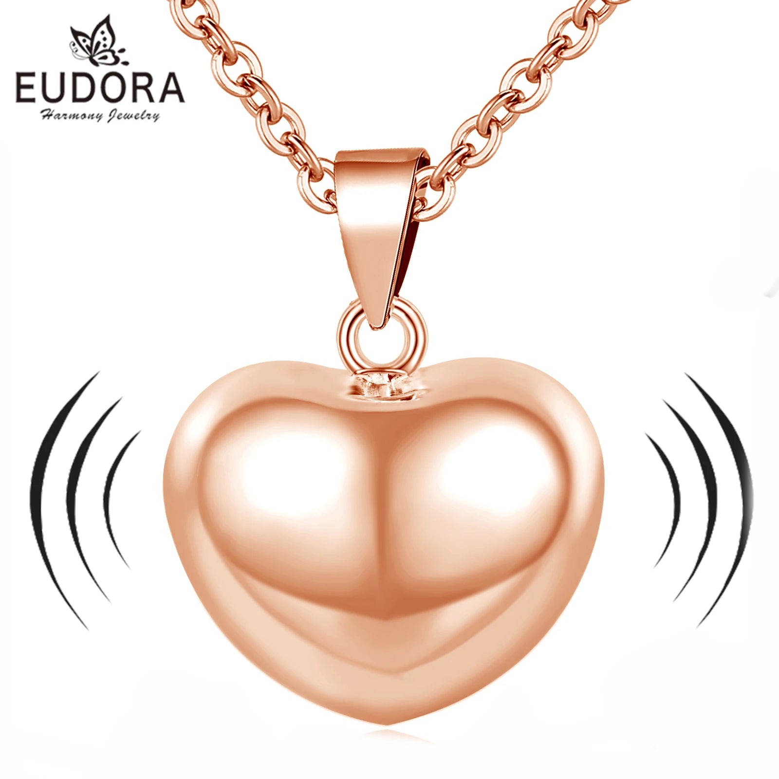 Collier Eudora Bola de Grossesse Collier Boule Coeur Bola de Grossesse Carillon Bébé Boule Musicale Pendentif Appelant d'Ange Cadeau de Maternité