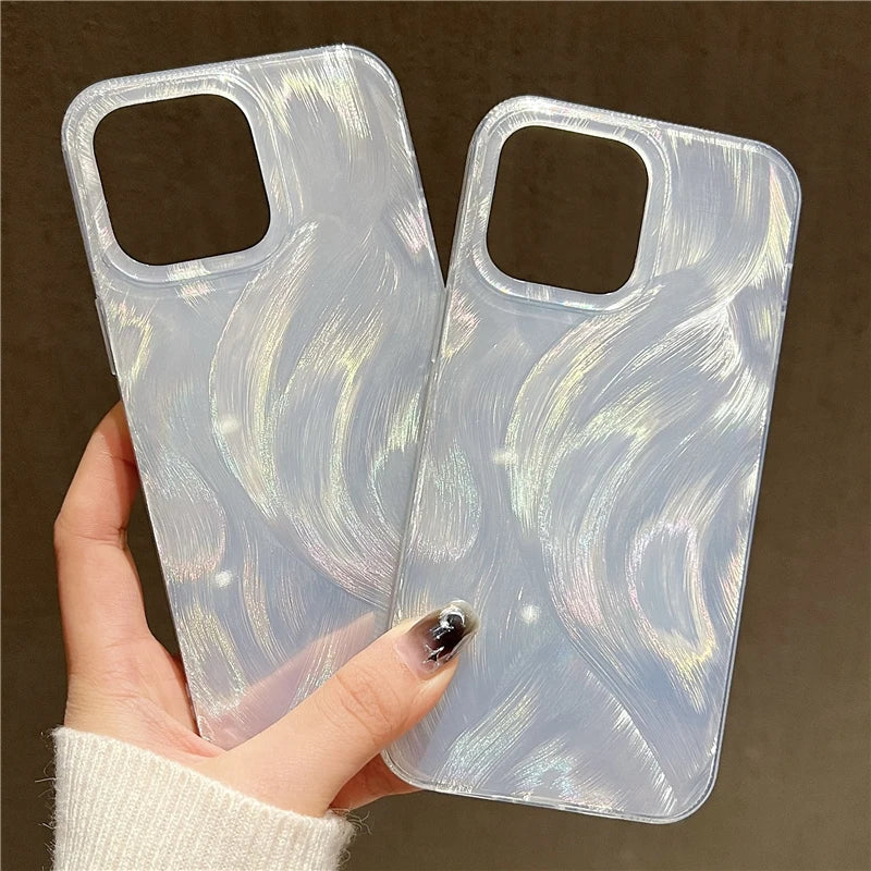 For Xiaomi Poco X6 5G Case M6 Pro 4G Luxury Laser Silver Gradient Phone Case Poco X6 X3 X5 Pro Mi 11 Lite 5G NE Protection Cover