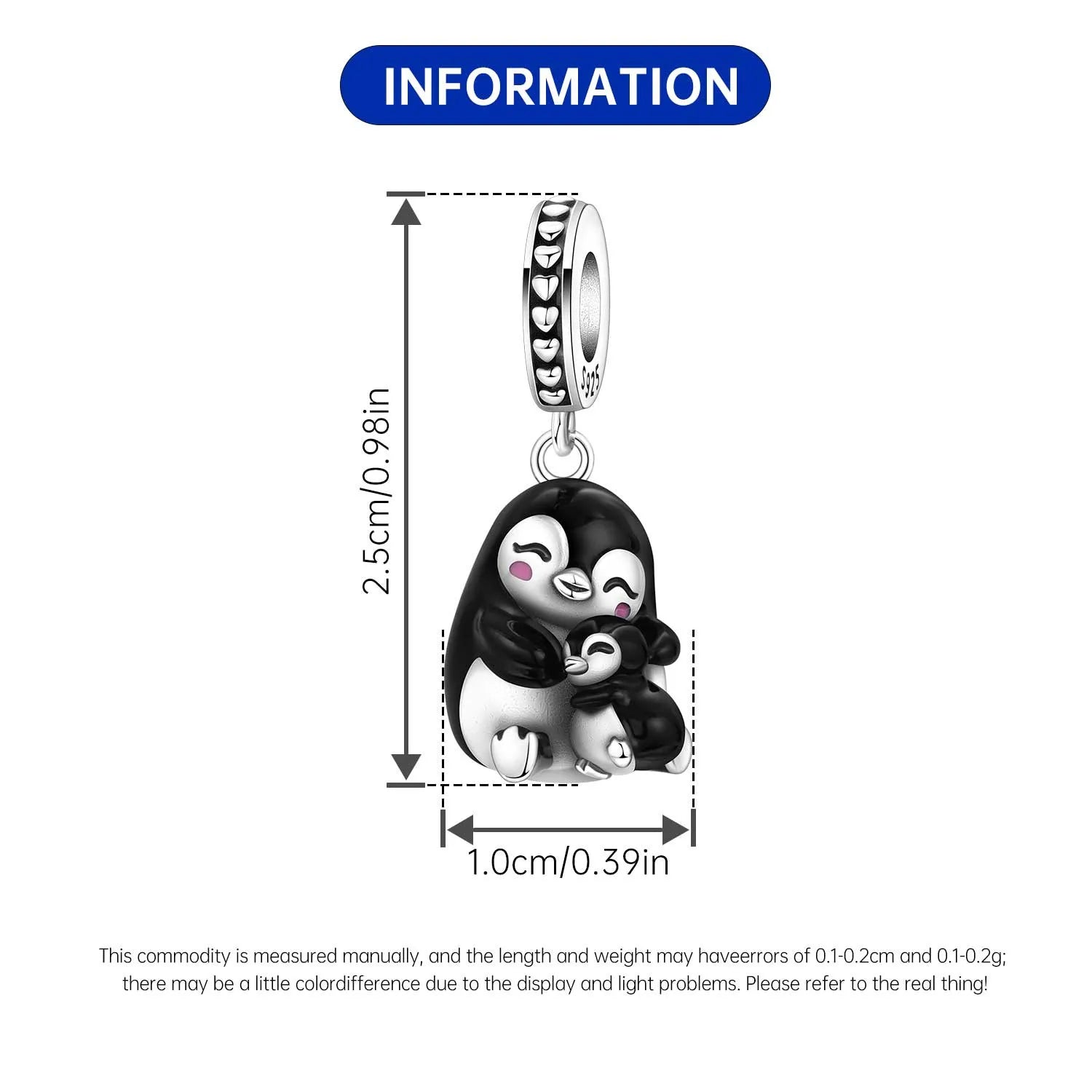 PANPOKI 925 Sterling Silver Cute Penguin Animals Pendant Beads Original Pendants Bracelet Charm Jewelry Party DIY Trendy Gifts