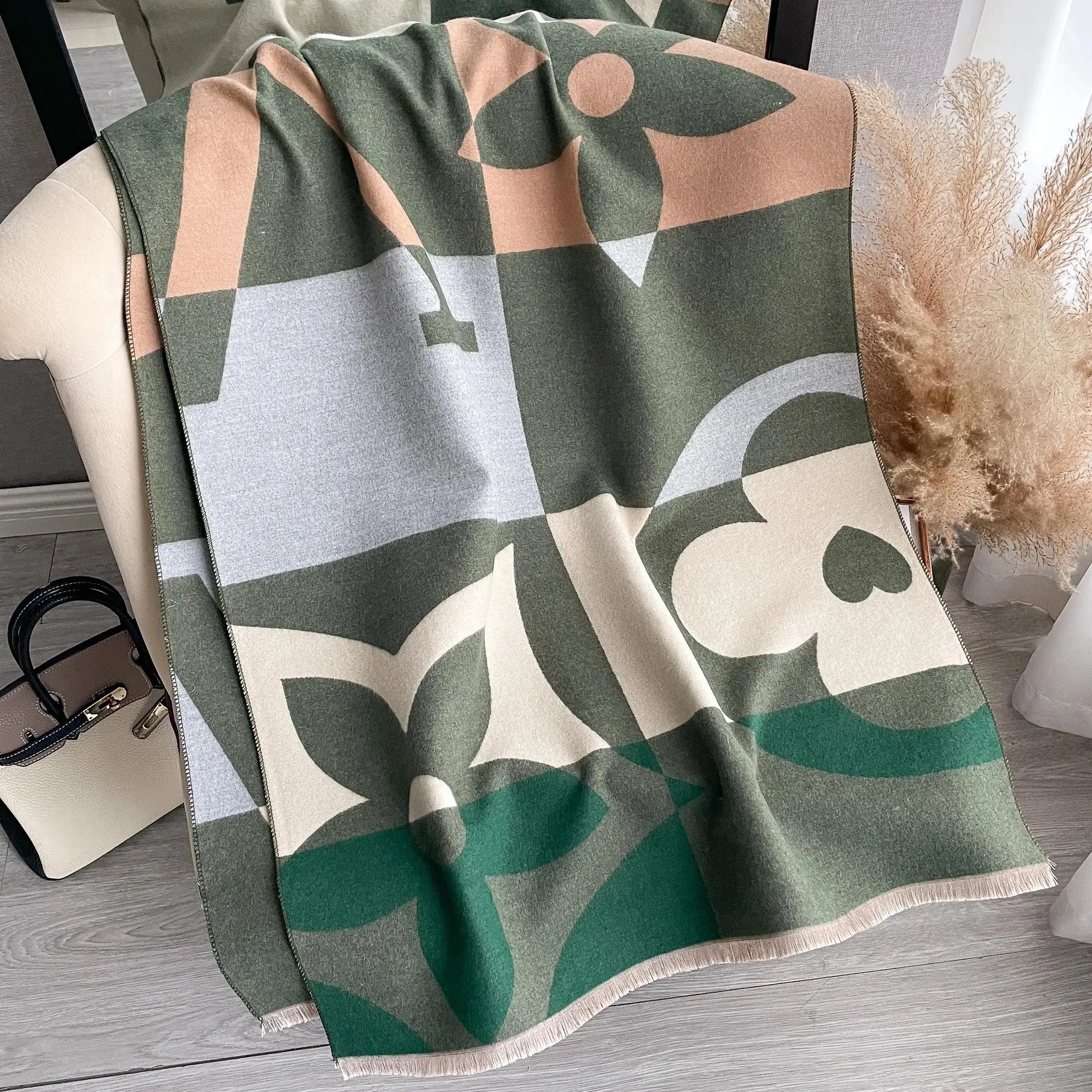 New Hot Winter Scarf Women Soft Cashmere Warm Pashmina Plaid Horse Print Scarves Wraps Thick Shawl Bufandas Tassel Stoles Hijabs