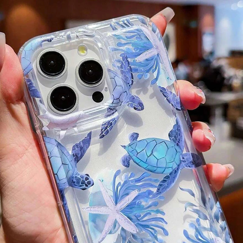 Case for Xiaomi Redmi 13 4G 13c 12c Note 12 11 13 ProPlus 5G 12s 11s 10s 9s 10 Pro Fashionable Colorful Marine Life Turtle Cover
