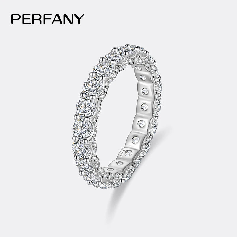PERFANY 2.1CT Moissanite Ring for Women S925 Pure Silver Sparkling Eternal GRA Certified Diamond Ring Luxury Wedding Jewelry - Madeinsea©