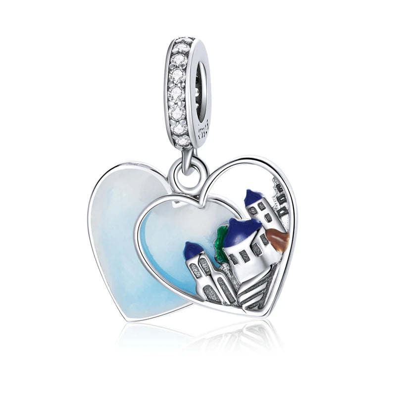 Bamoer 925 Sterling Silver Heart of the Sea Charms Christmas Star Moon Wedding Beads For Women Fit DIY Bracelet Necklace Jewelry