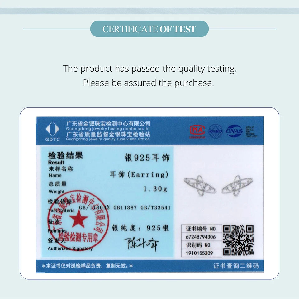 BAMOER Authentische Ohrstecker aus 925er Sterlingsilber mit Milchstraße, weißvergoldet, hypoallergen, planetenförmig, CZ-Ohrstecker, schickes Schmuckstück