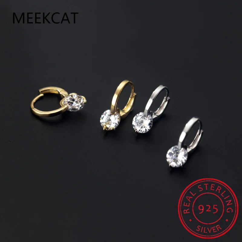 Solitaire 1ct D Moissanite Earrings for Women 2023 Diamond 925 Sterling Silver Hoop Earrings Drop Earrings Girls 14k Gold Plated
