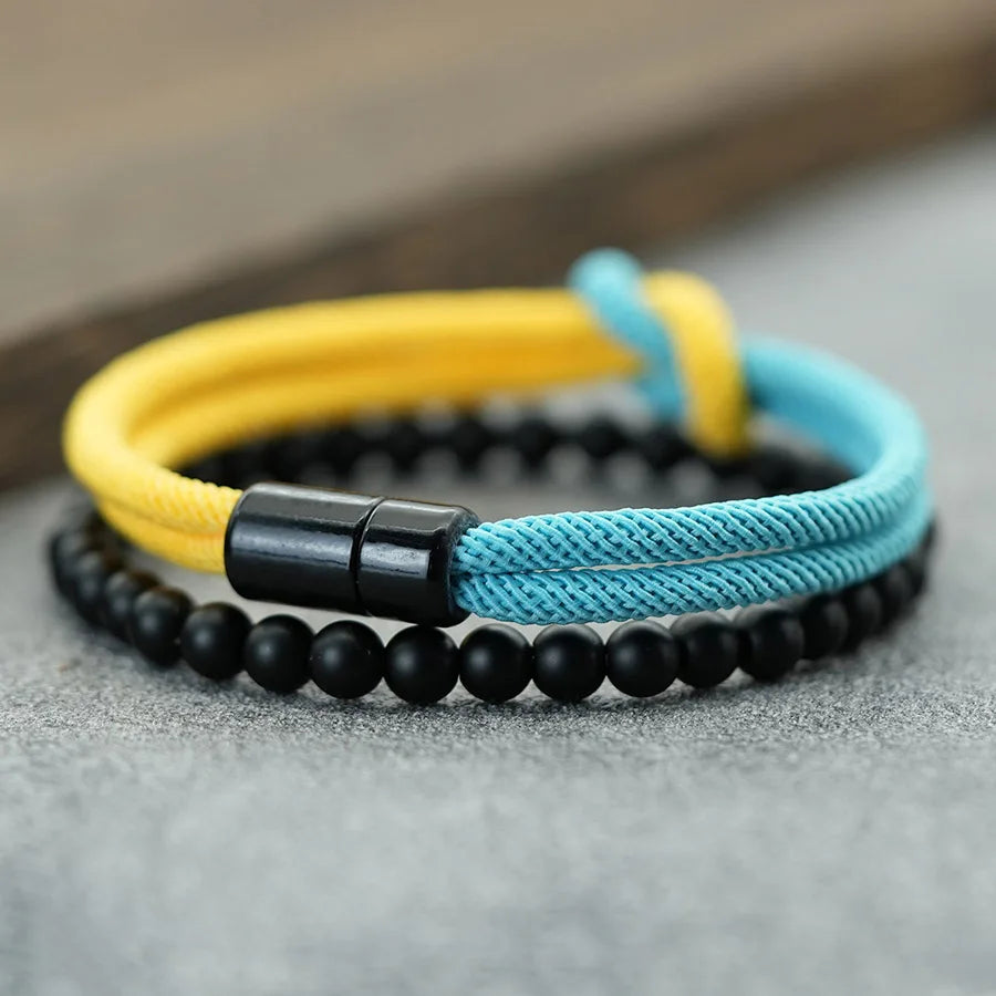 8 Styles Men Bracelet Set 2Pcs/Pair Grade A 4mm Bicolor Lucky Chinese Knot Cord Chain Braclet Pulseria Hombre Ukrainian Braslet