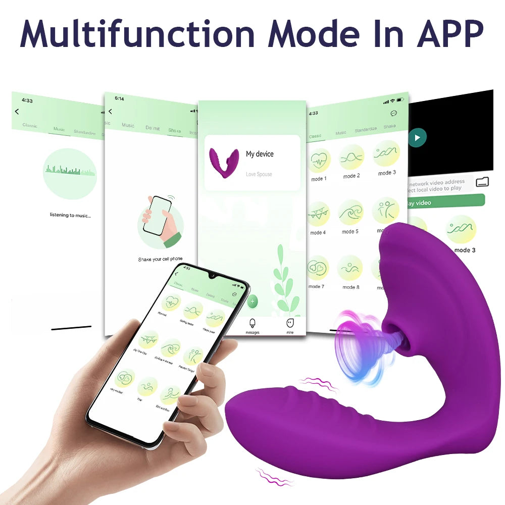 APP Bluetooth Vagina Sucking Vibrator 20 Modes Vibrating Sucker Oral Sex Suction Clitoris Stimulator Erotic Sex Toys for Women - Madeinsea©
