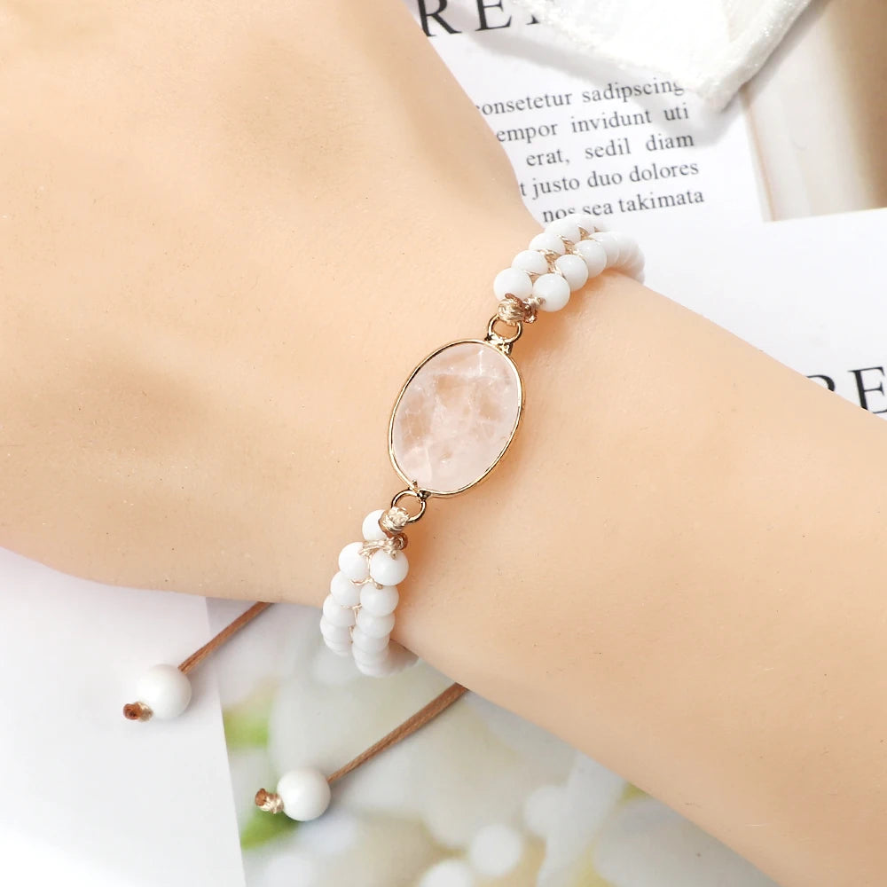 4mm Mini Natural White Howlite Stone Bracelets For Women Men Natural Stone Beads Yoga Healing Bracelets Handmade Charm Jewelry