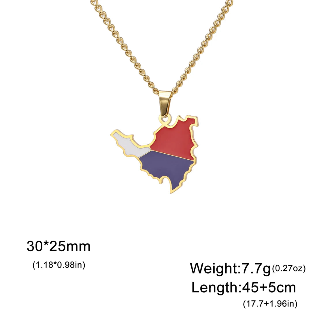 EUEAVAN European Country Map Necklace Stainless Steel Drip Oil Poland France Portugal Romania Ukraine Italy Germany Flag Jewelry