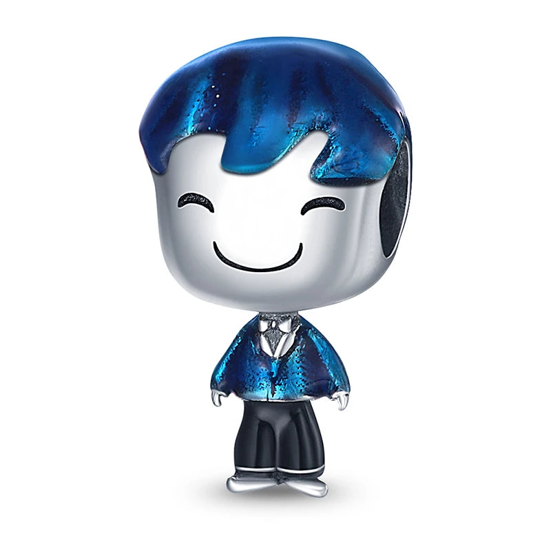 925 Sterling Silver Boy Girl Couple Lovers Beads Marriage Charms Dangle Fit Original  Bracelet Charms Jewelry Women DIY