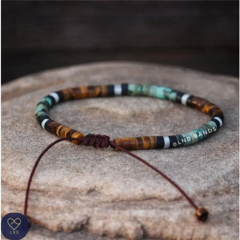Turquoise and tiger Eye minimalist bracelet,