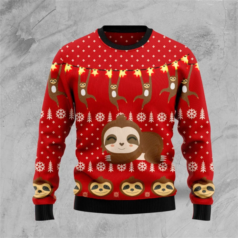 New Animal 3D Printed Ugly Christmas Sweater For Men Women Clothes Funny Cool Design Graphic Sweatshirts Casual Man Sweater Top